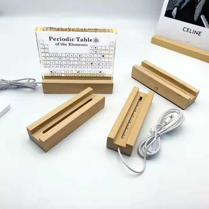 Real Elements Periodic Table Display with Light – Educational Gift for Adults | 83 Safe Acrylic Samples | Science Decor | Learning Toy
