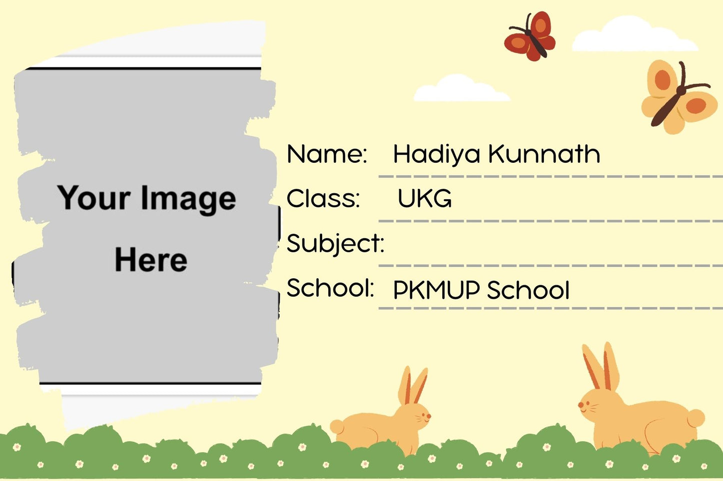Customized Name Slip, School Sticker Label, Naming Slip with Your Kids Picture for School Book
