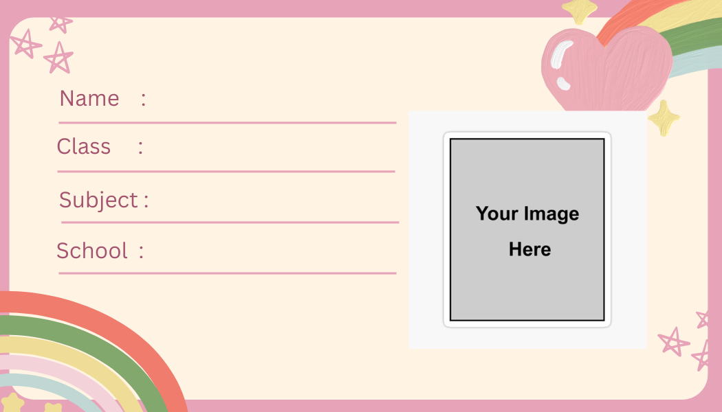 Customized Name Slip, School Sticker Label, Naming Slip with Your Kids Picture for School Book