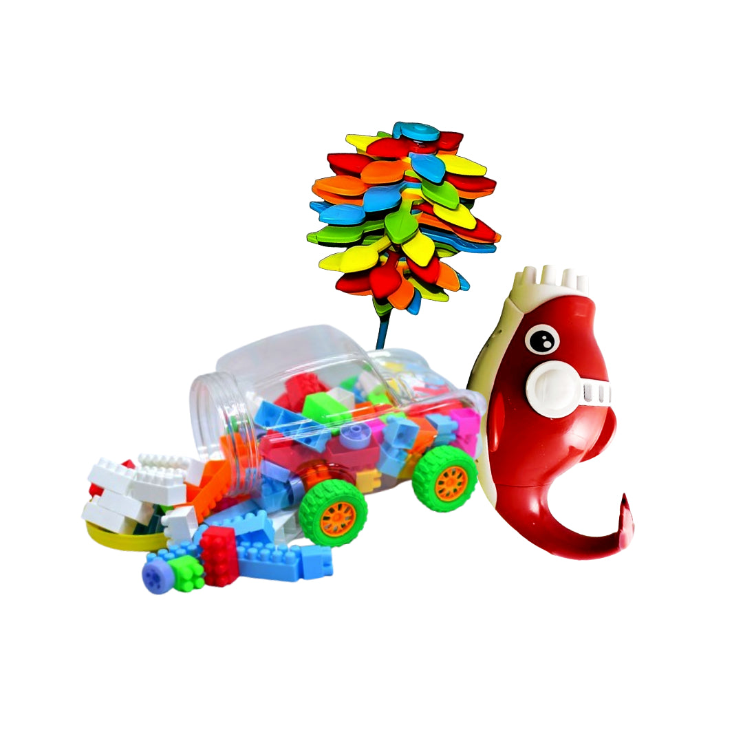 Candy Flower Toy ,zoobie fun car building toy & bubble gun
