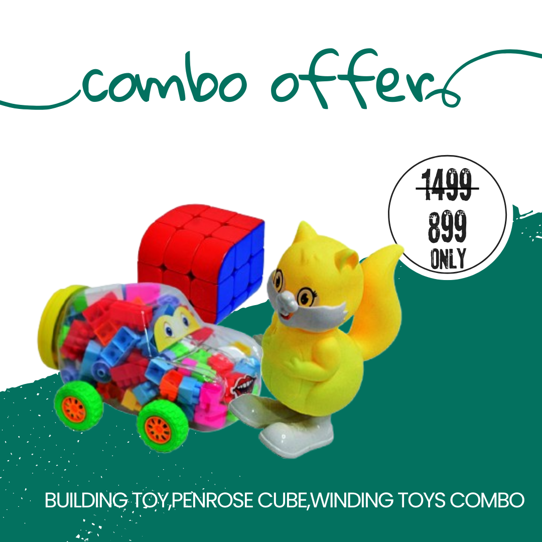 Zoobie Fun Car Building Toy,Windup Squirrel Toy And Penrose Cube Combo
