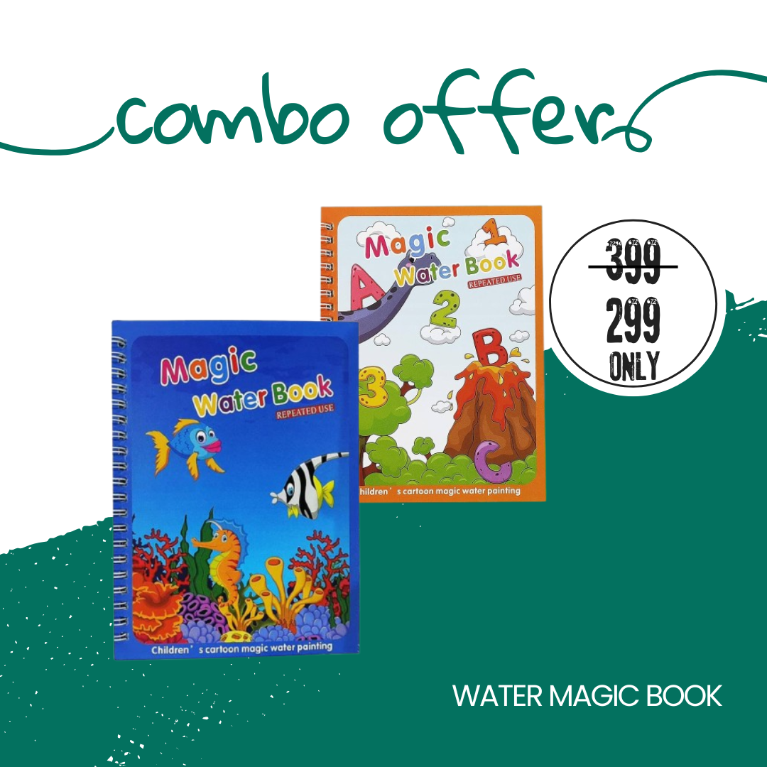 Water Magic Book with Self Drying Water Pen 