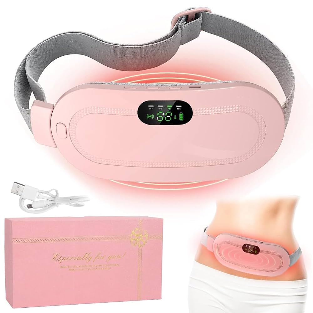 Period Cramp Relief Massager – Soothing Heat & Vibration Therapy for Women | Drug-Free PMS Pain Relief for Comfort & Wellness