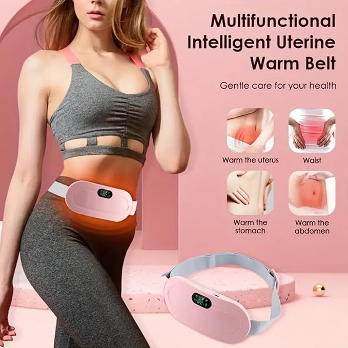 Period Cramp Relief Massager – Soothing Heat & Vibration Therapy for Women | Drug-Free PMS Pain Relief for Comfort & Wellness