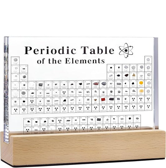 Real Elements Periodic Table Display with Light – Educational Gift for  Adults | 83 Safe Acrylic Samples | Science Decor | Learning Toy