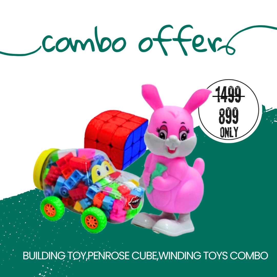 Zoobie Fun Car Building Toy,Windup Rabbit Toy And Penrose Cube Combo