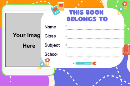 Customized Name Slip, School Sticker Label, Naming Slip with Your Kids Picture for School Book