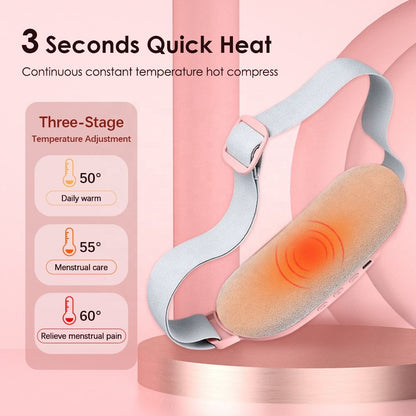 Period Cramp Relief Massager – Soothing Heat & Vibration Therapy for Women | Drug-Free PMS Pain Relief for Comfort & Wellness