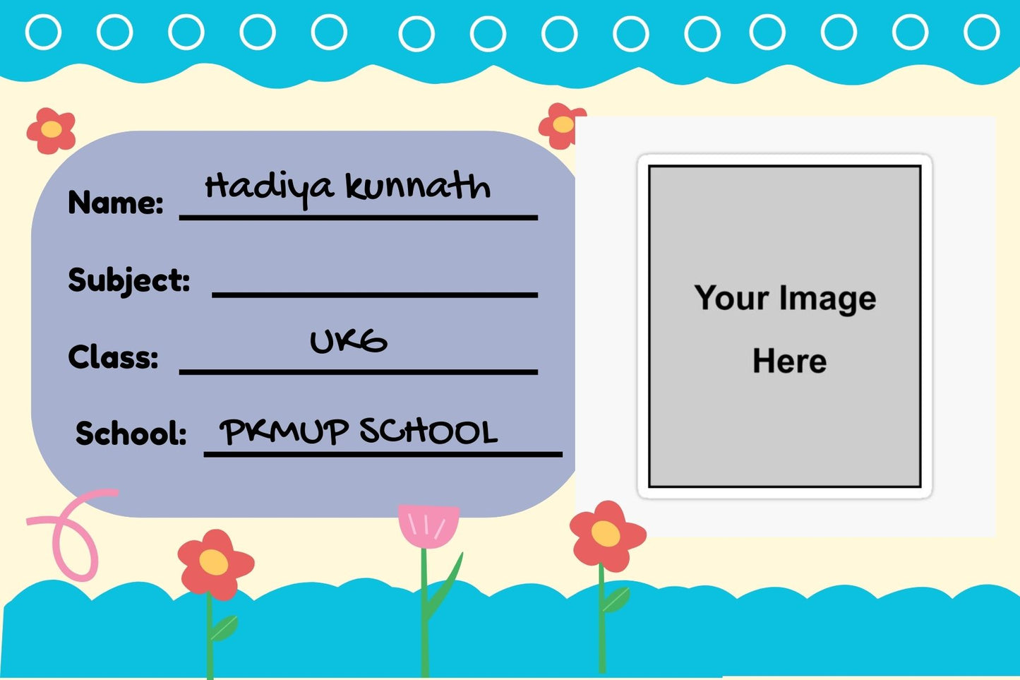 Customized Name Slip, School Sticker Label, Naming Slip with Your Kids Picture for School Book