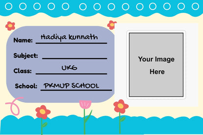 Customized Name Slip, School Sticker Label, Naming Slip with Your Kids Picture for School Book
