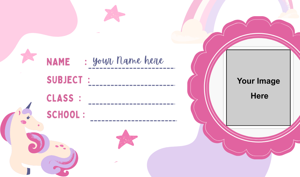 Customized Name Slip, School Sticker Label, Naming Slip with Your Kids Picture for School Book