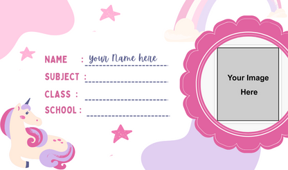 Customized Name Slip, School Sticker Label, Naming Slip with Your Kids Picture for School Book
