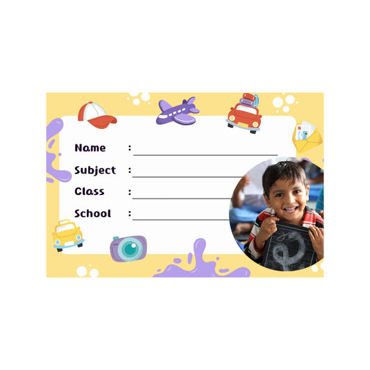 Customized Name Slip, School Sticker Label, Naming Slip with Your Kids Picture for School Book