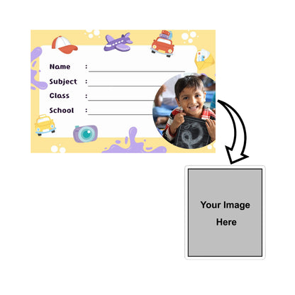 Customized Name Slip, School Sticker Label, Naming Slip with Your Kids Picture for School Book
