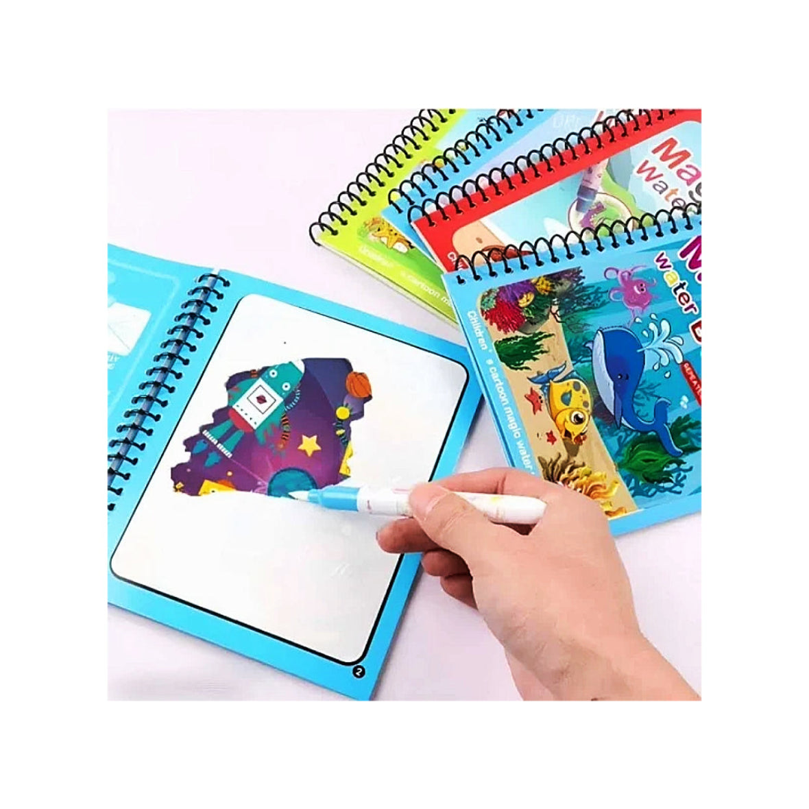 Water Magic Book with Self Drying Water Pen