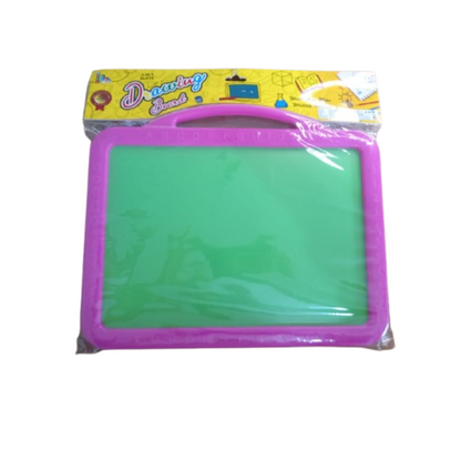 White and Green Double Sided Writing Board for Kids | Includes Chalk, Marker & Duster | Creative Doodle Slate for Kids Age 2+